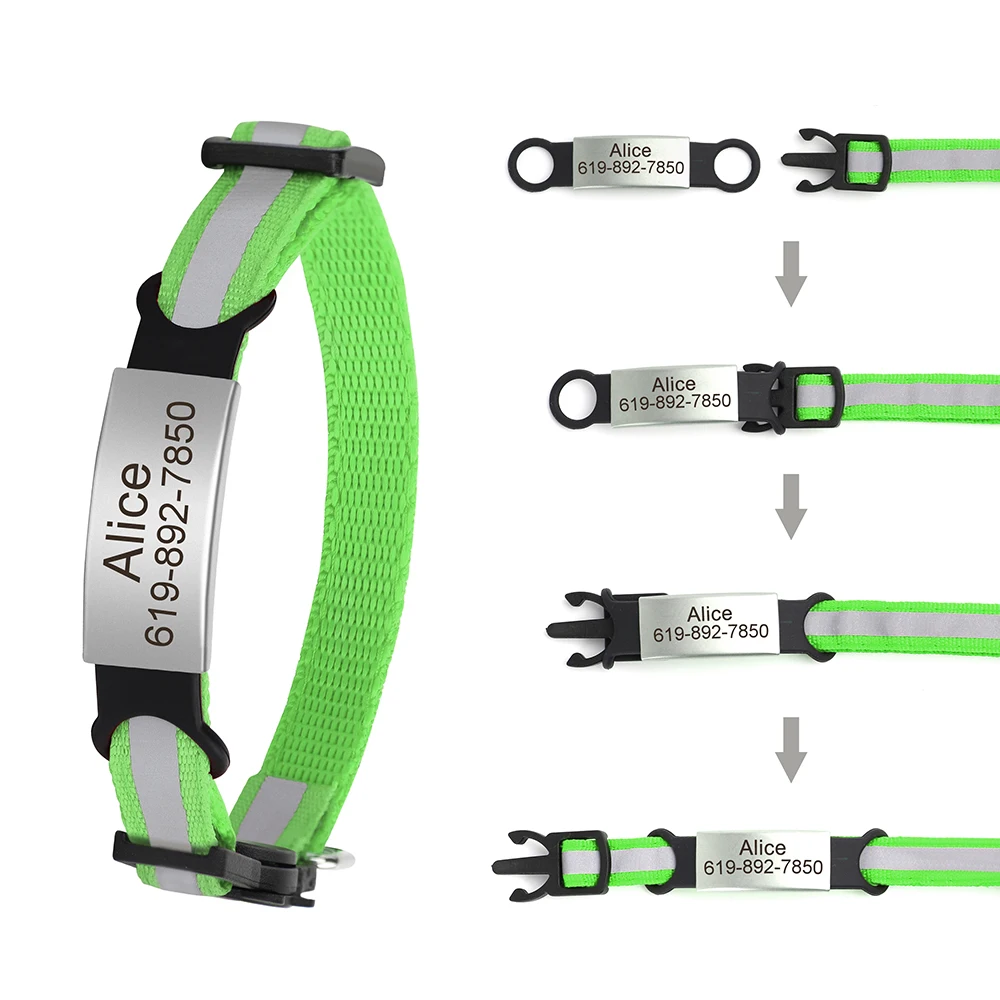 Collier chat gravé réfléchissant – Image 3