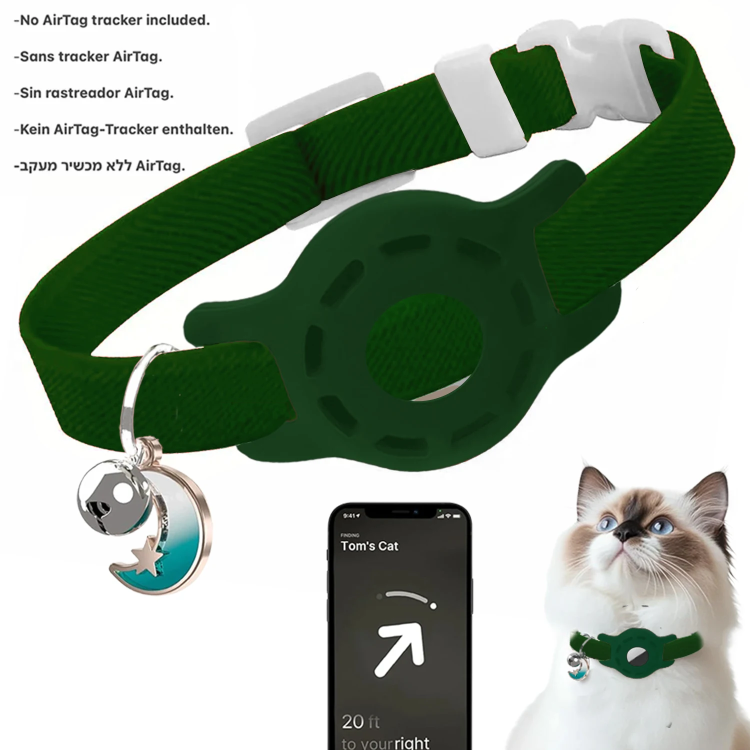 Collier AirTag ajustable en nylon avec clochette – Image 8