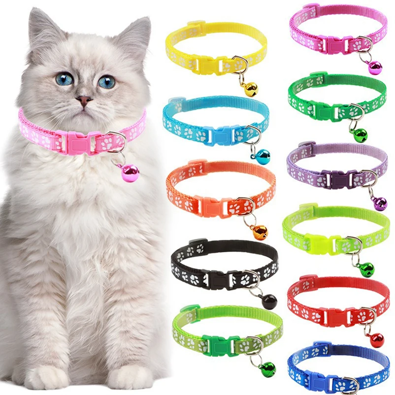 Collier chat multicolore avec clochette