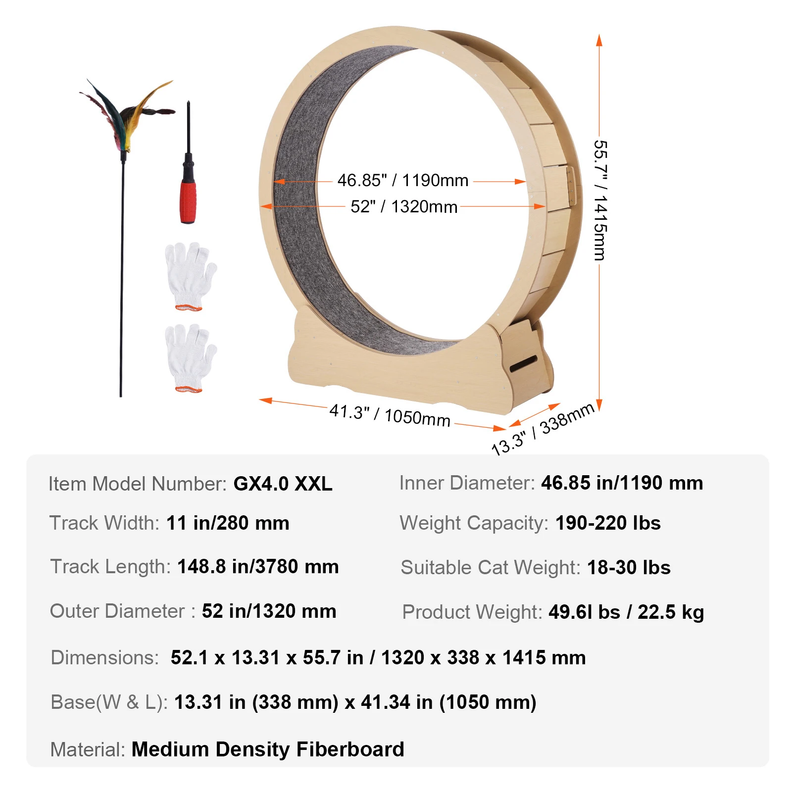 Roue d’exercice en bois pour chat – Image 9