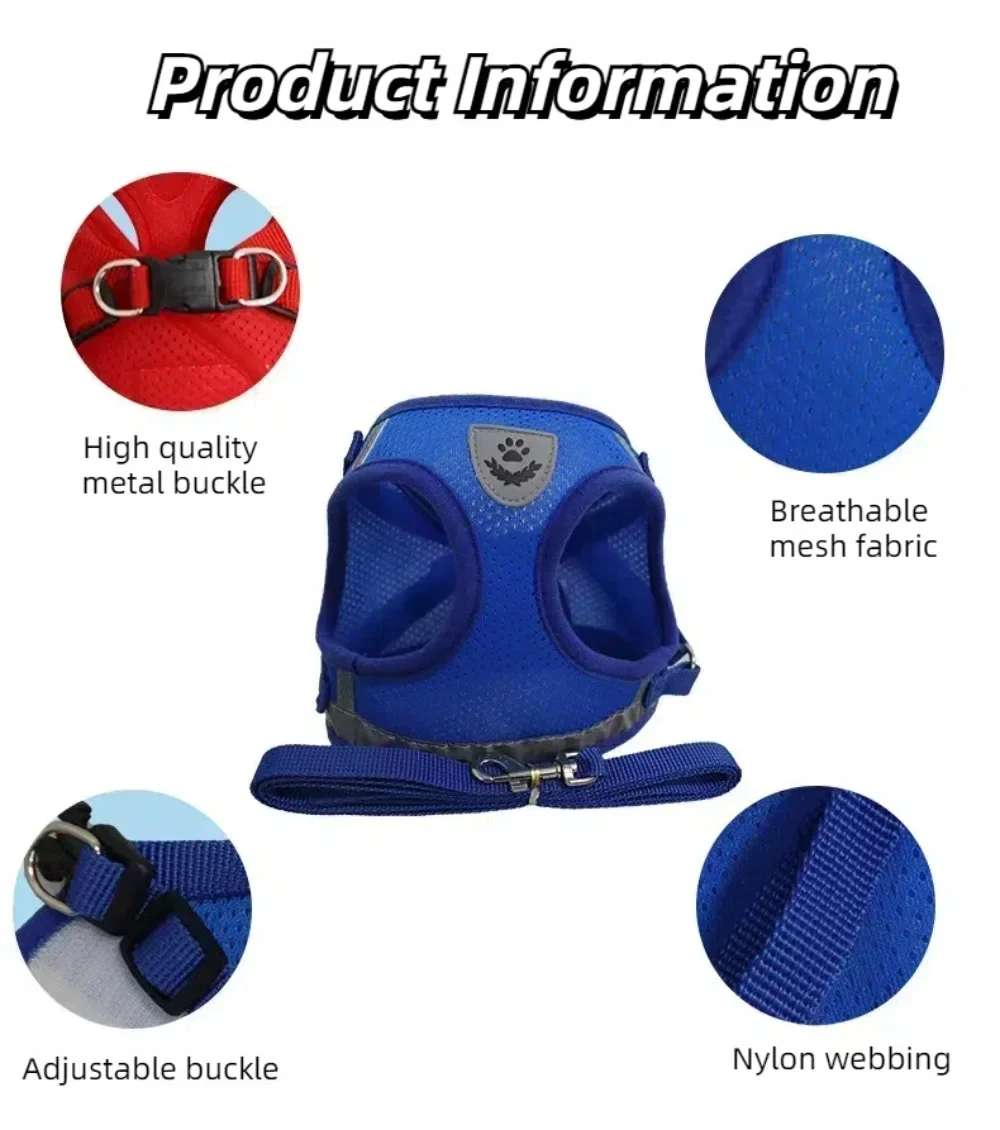 Harnais réfléchissant anti-fugue pour chat – Image 12