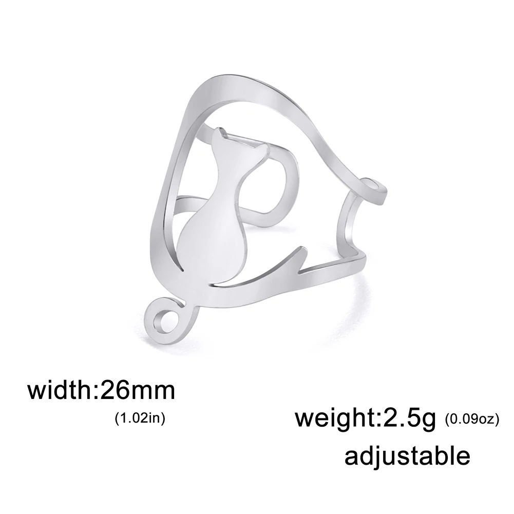 Bague chat lune ajustable – Image 10
