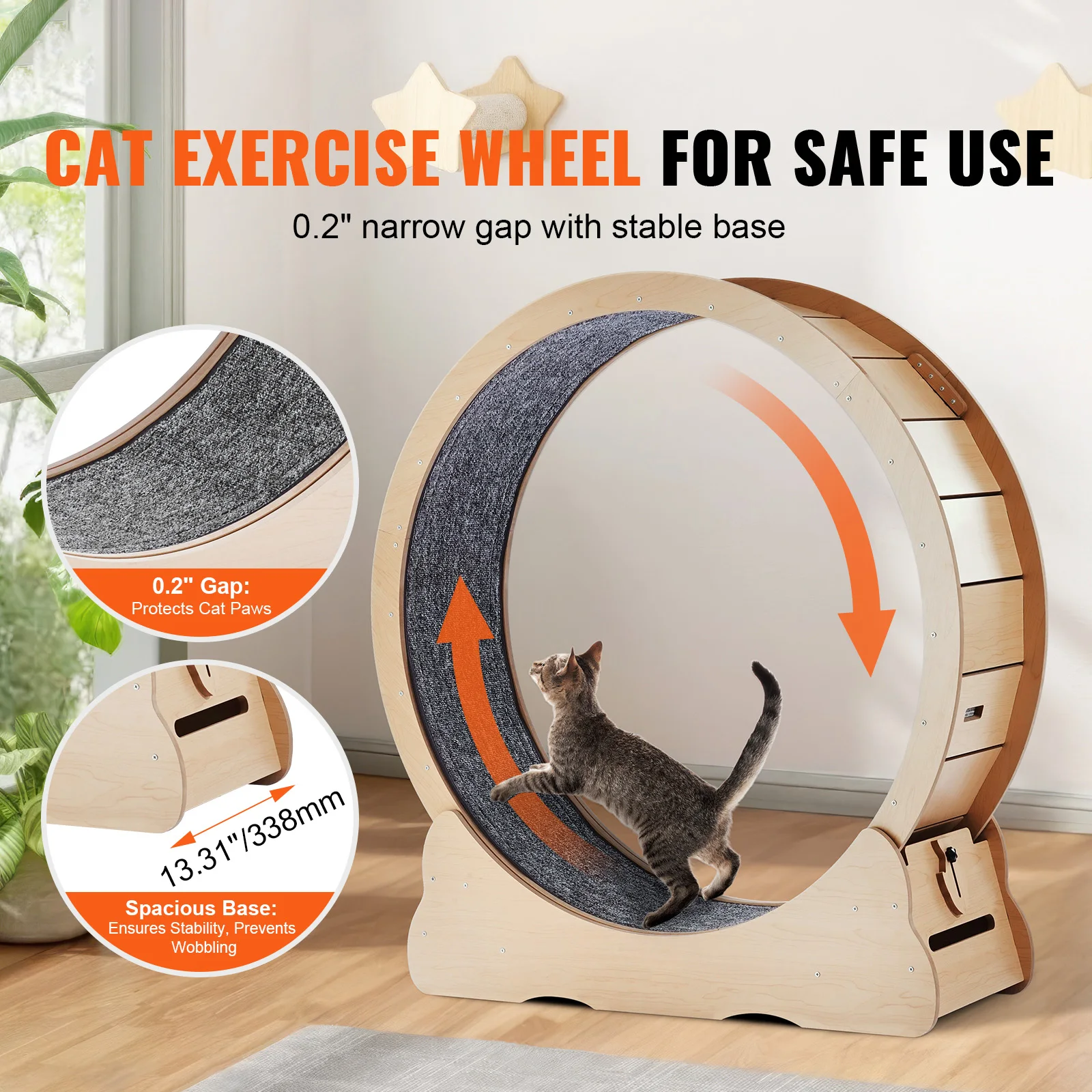 Roue d’exercice en bois pour chat – Image 6