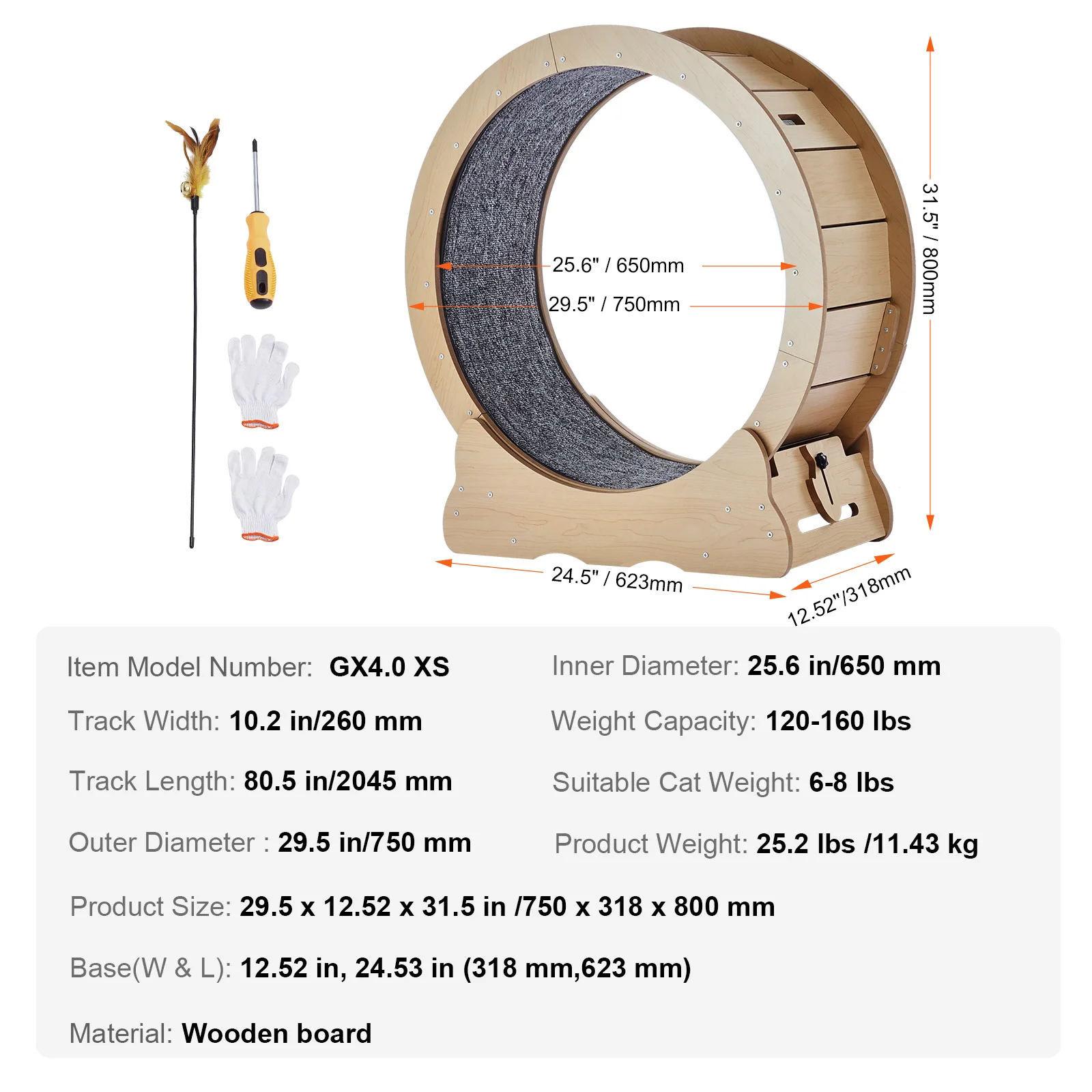Roue d’exercice en bois pour chat – Image 8