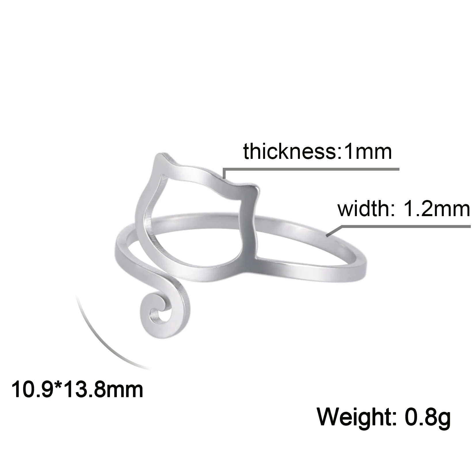 Bague chat lune ajustable – Image 12