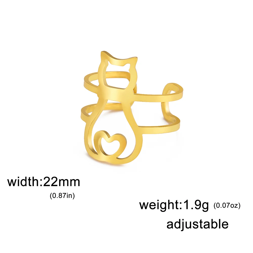 Bague chat lune ajustable – Image 7