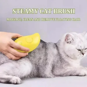 Brosse vapeur électrique en silicone pour chat