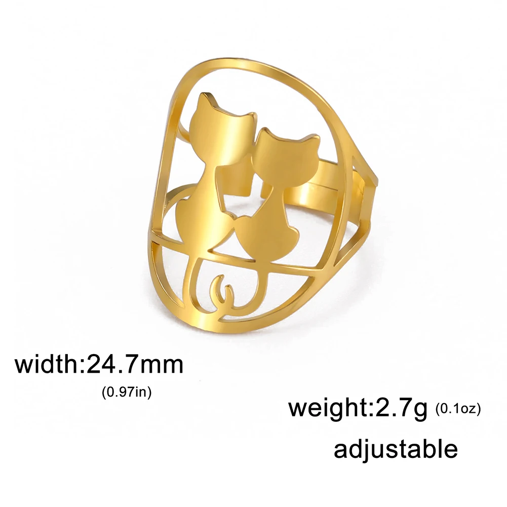 Bague chat lune ajustable – Image 19