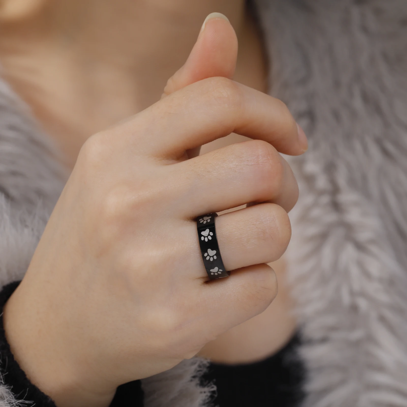 Bague patte de chat en acier – Image 5