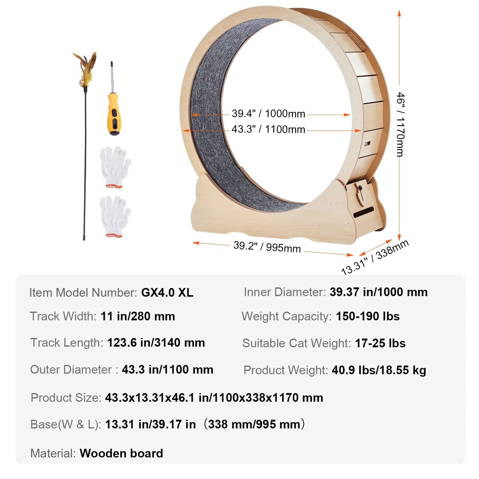 Roue d’exercice en bois pour chat – Image 10