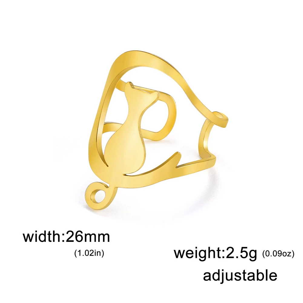 Bague chat lune ajustable – Image 9