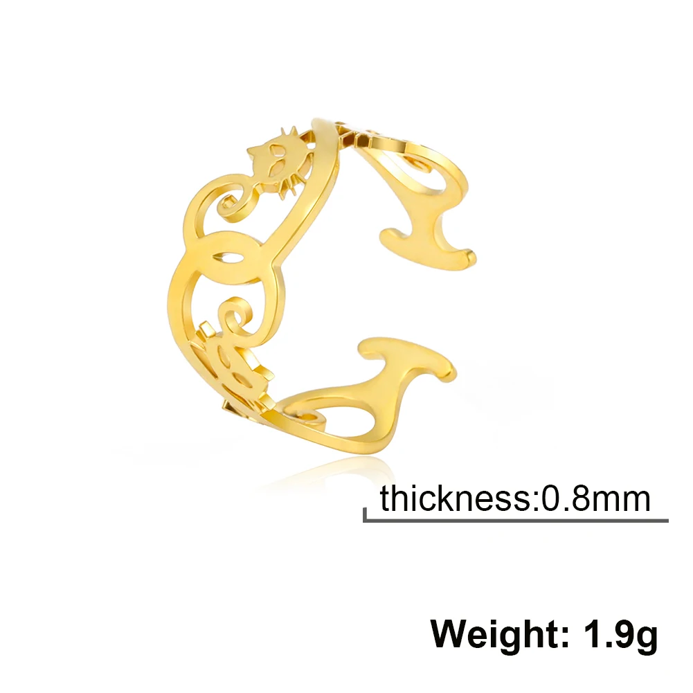 Bague chat lune ajustable – Image 15