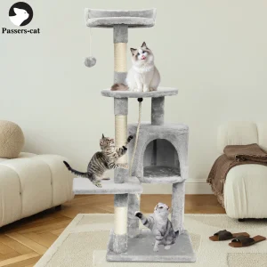 Arbre à chat multi-niveaux avec jouet