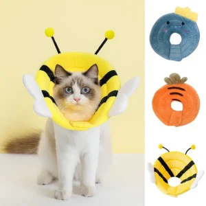 Collerette élisabéthaine abeille pour chat