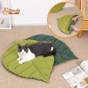 TAPIS, LIT, COUSSIN DOUX EN FORME DE FEUILLE POUR CHAT – FEUILL’À’CHAT™ - Pour toi Mon chat